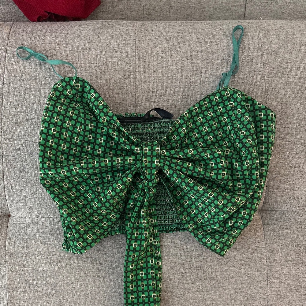 Patterned green crop top